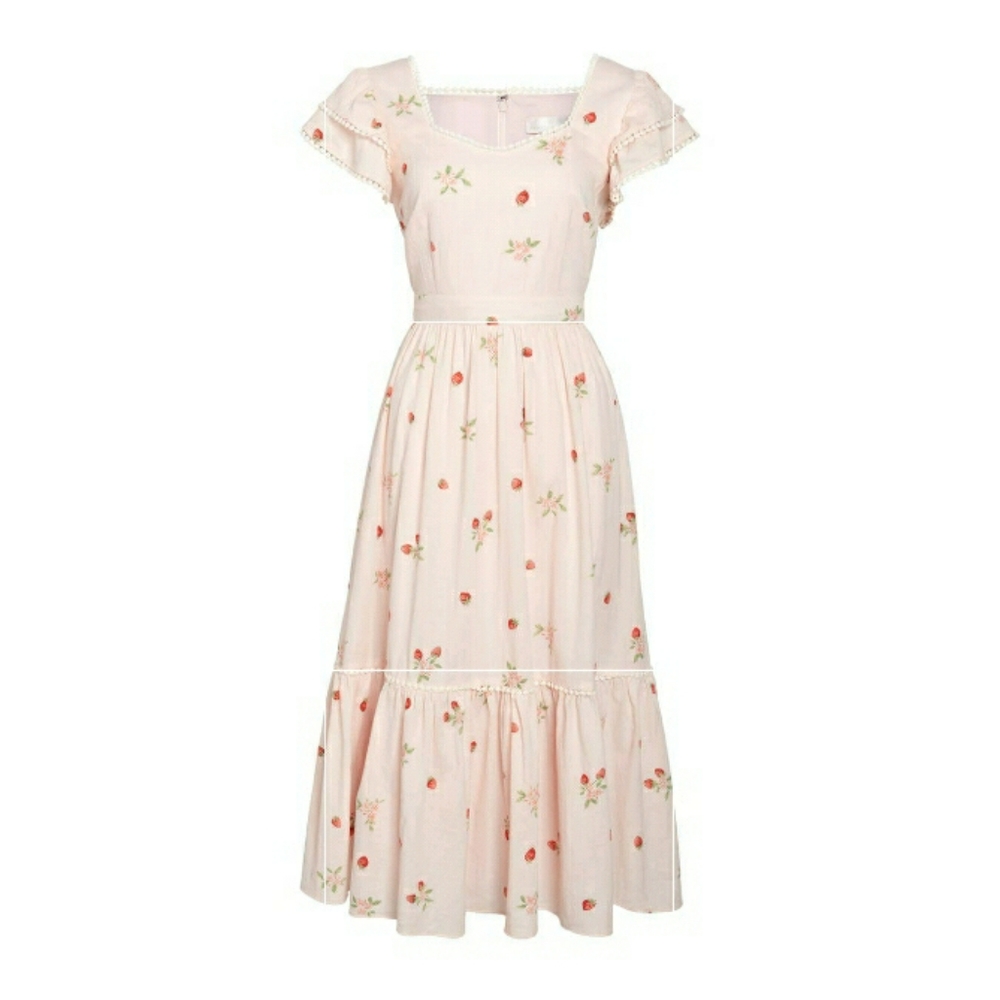 Rachel Parcell Print Ruffle Dress strawberry